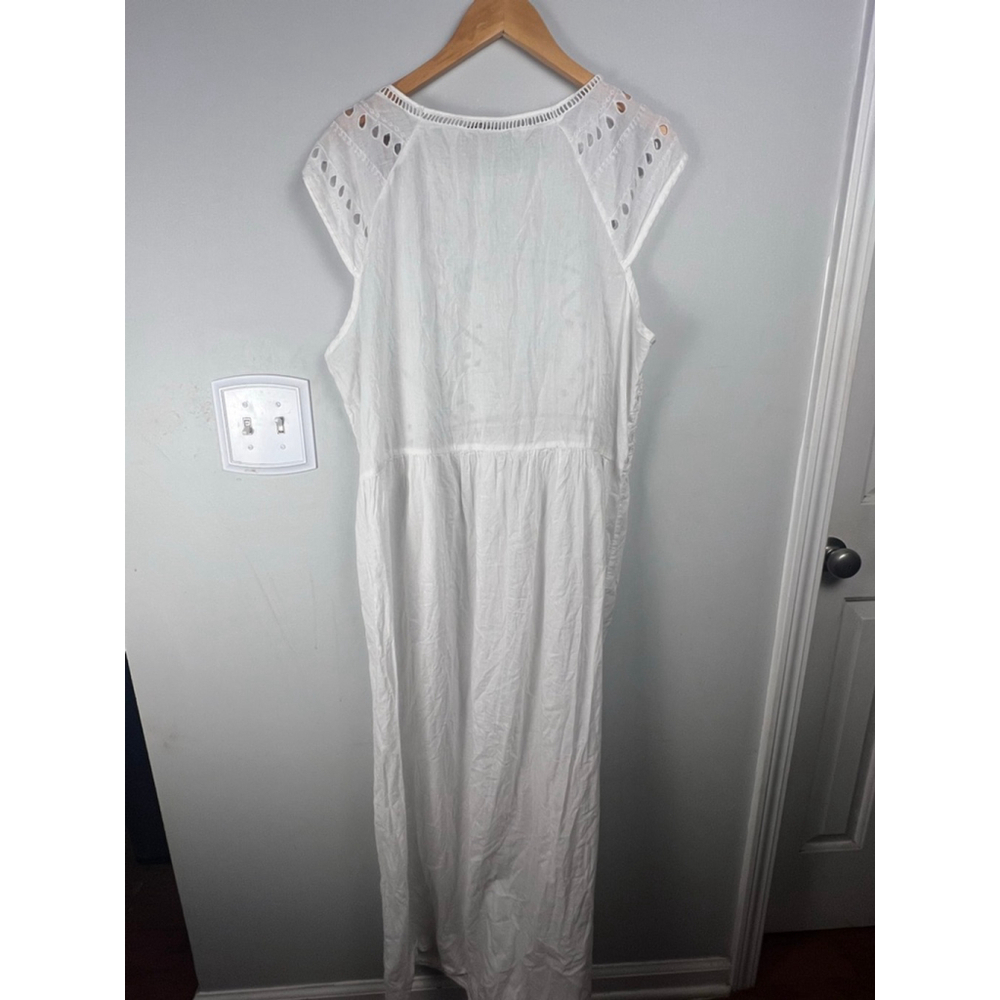 Women's Lucky Brand Eyelet Maxi Dress White Size XL - Picture 7 of 7